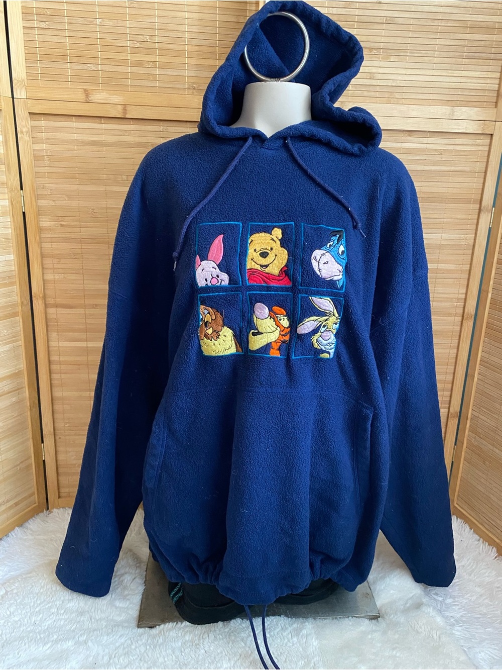 Vintage 90s Disney Store Fleece Winnie The Pooh Y2K oversized Hoodie sweatshirt